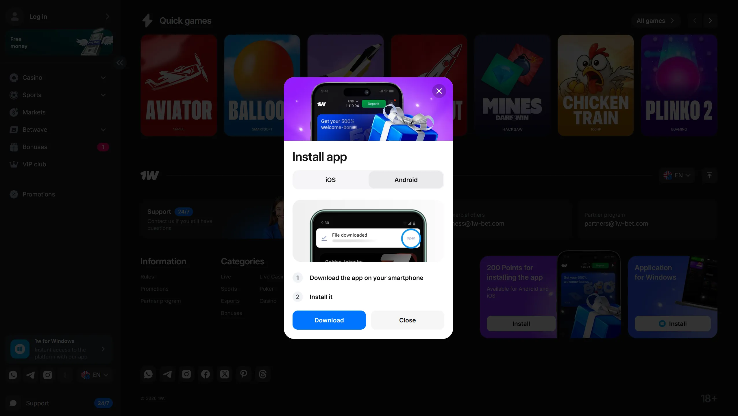 1win login online — instructions for web and mobile